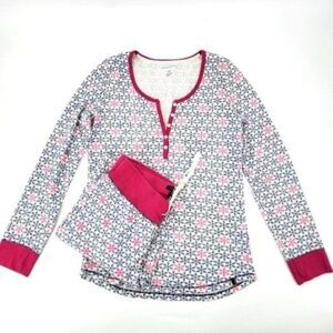 Tommy Hilfiger Pink and White Snowflake Christmas Pajamas 